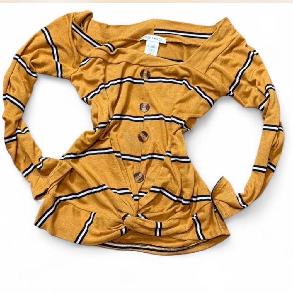 Striped Cropped Off Shoulder Top‎